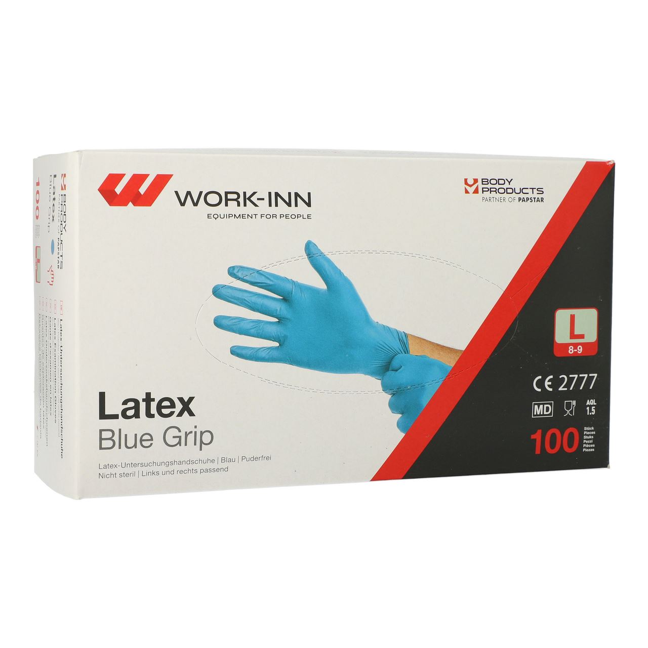 WORK-INN Handschoenen Latex Blauw L 100 stuks