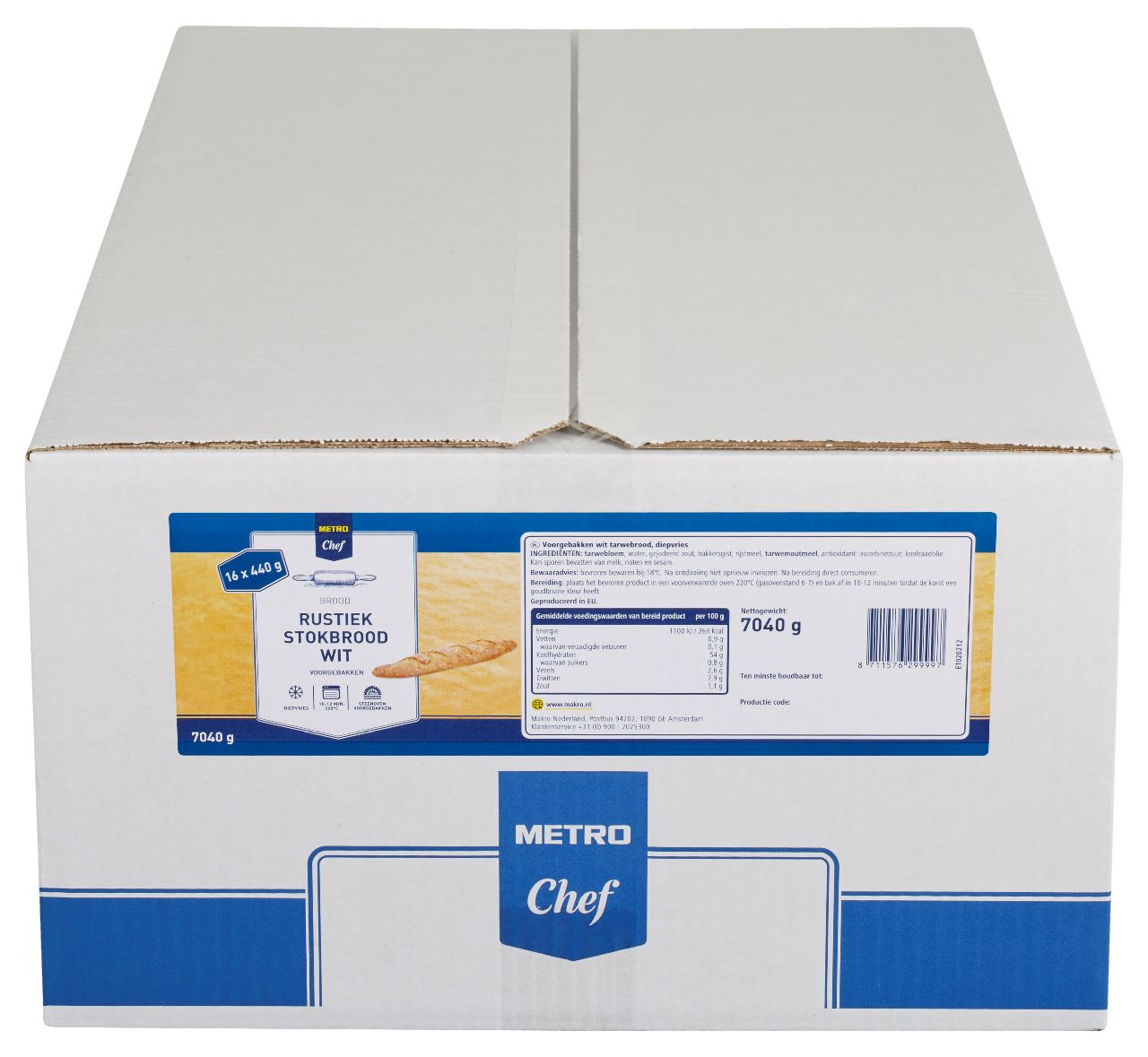 METRO Chef Stokbrood Rustiek 16 x 440 g