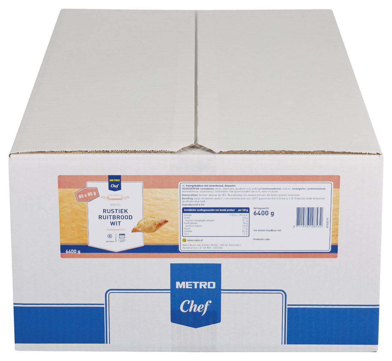 METRO Chef Ruitbroodje Wit 80 x 80 g