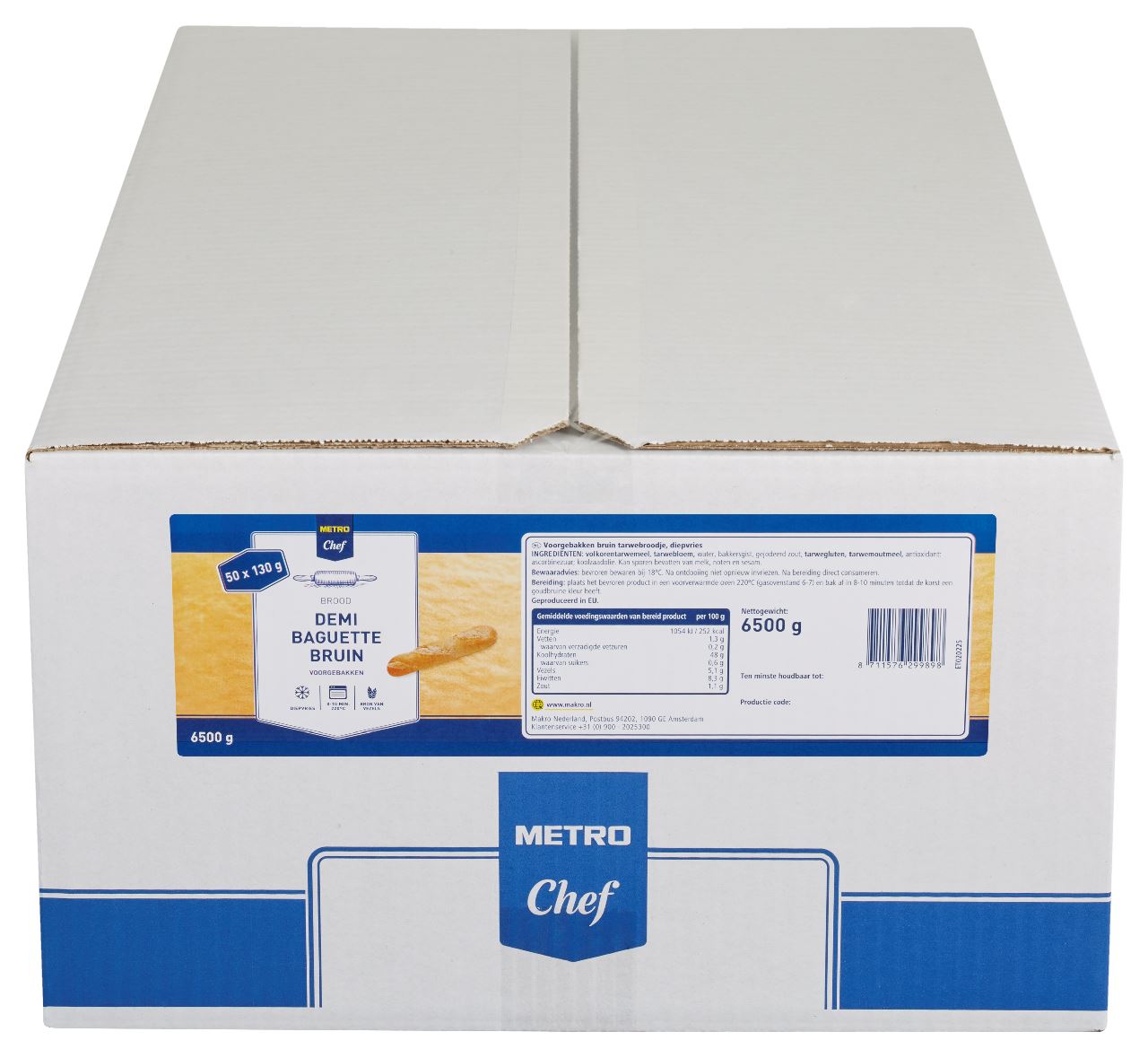 METRO Chef Halve Baguette Bruin 50 x 130 g *