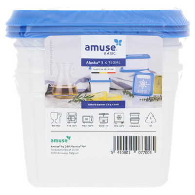 Amuse Diepvriesdoos 750 ml 3 stuks | Makro Nederland