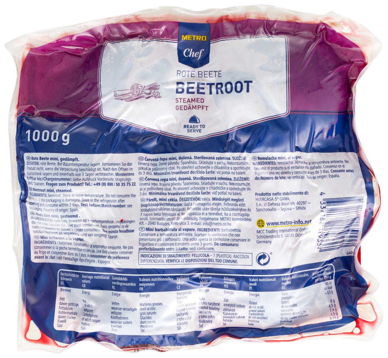 METRO Chef Biet Rood gekookt 1 kg