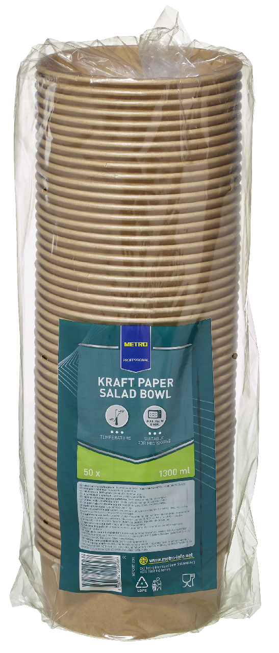 METRO PROFESSIONAL Karton Saladebak 1,3 l 50 stuks