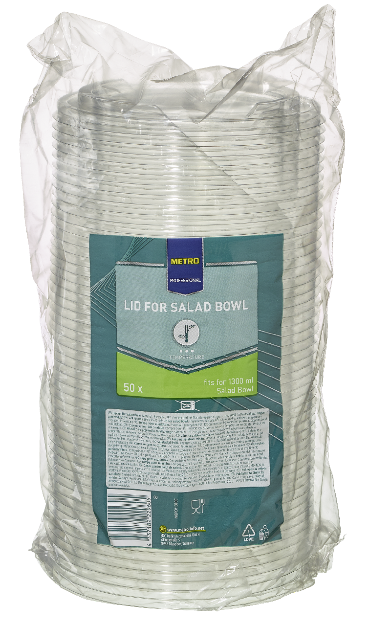 METRO PROFESSIONAL Rpet Deksel Saladebak 1,3 l 50 stuks
