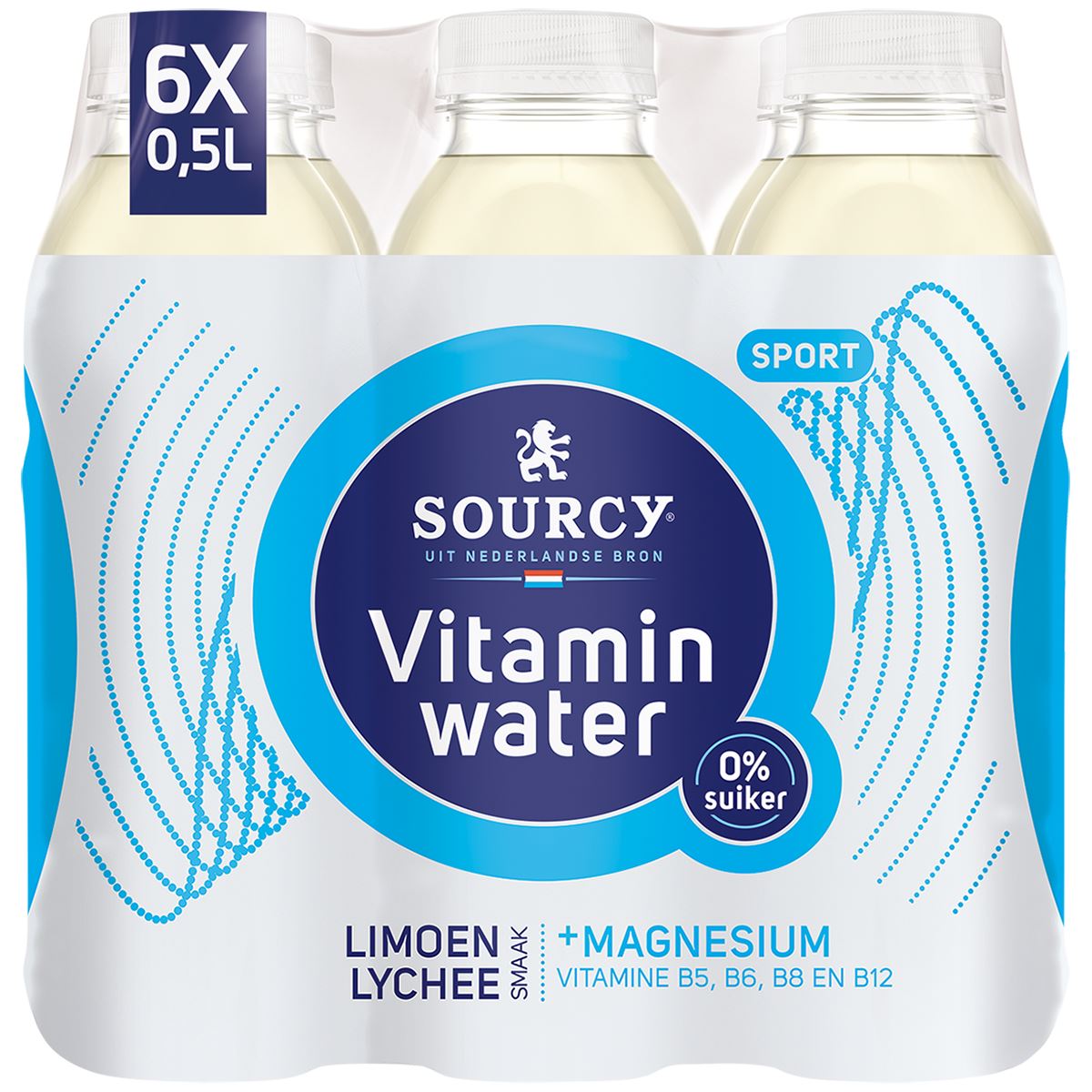 Sourcy Vitamin Water Limoen Lychee suikervrij 6 x 50 cl