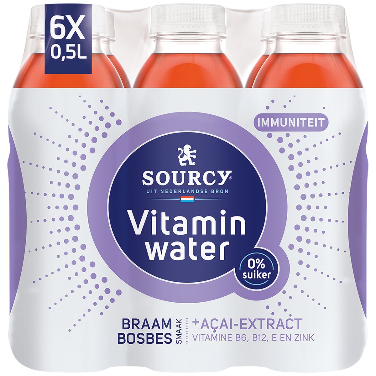 Sourcy Vitamin Water Braam Bosbes suikervrij 6 x 50 cl