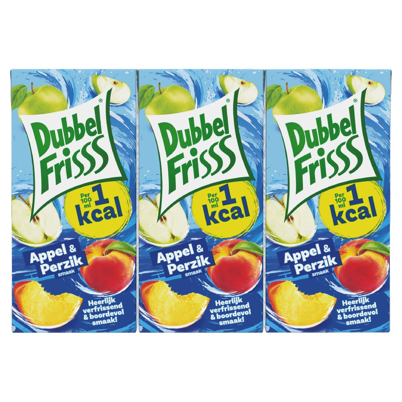 DubbelFrisss 1Kcal Appel Perzik 6 x 20 cl