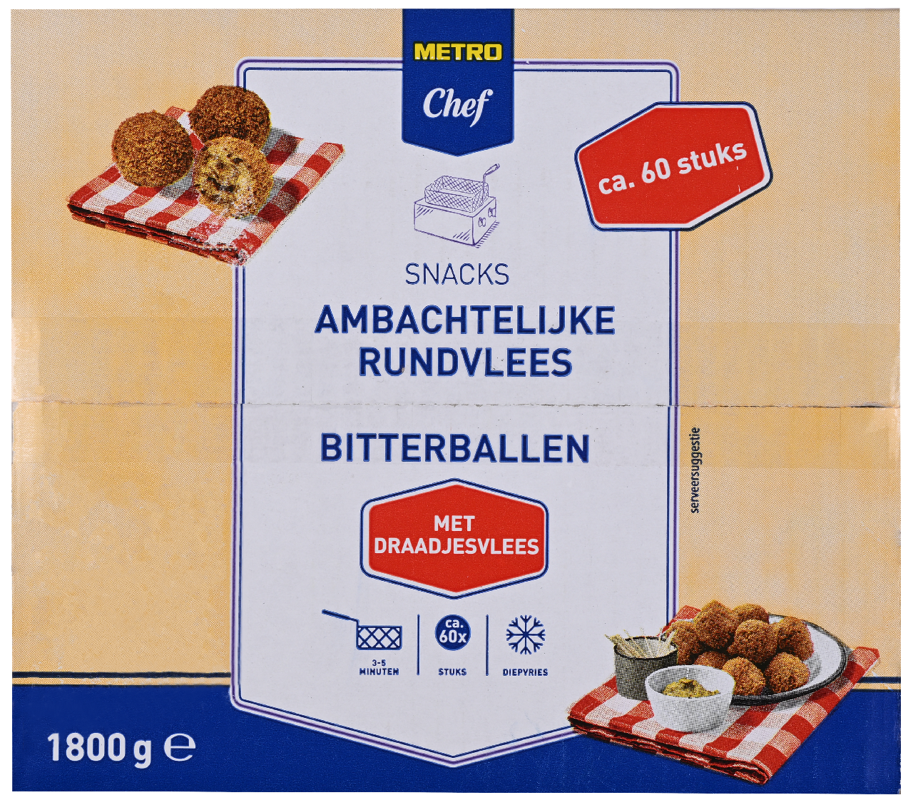 METRO Chef Ambachtelijke Draadjesvlees Bitterballen 60 x 30 g