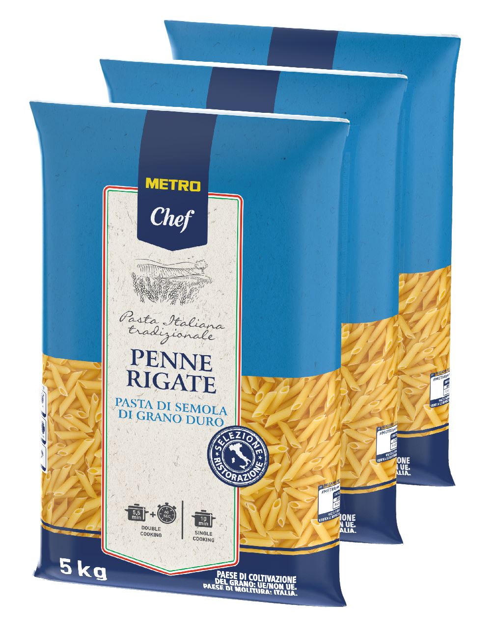 METRO Chef Penne Rigate 3 x 5 kg