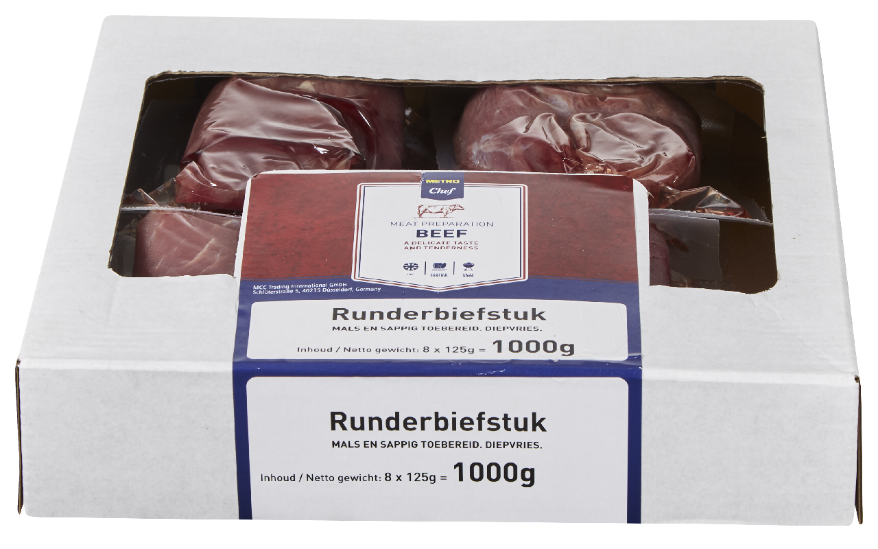 METRO Chef Biefstuk Rundvlees diepvries 8 x 125 g