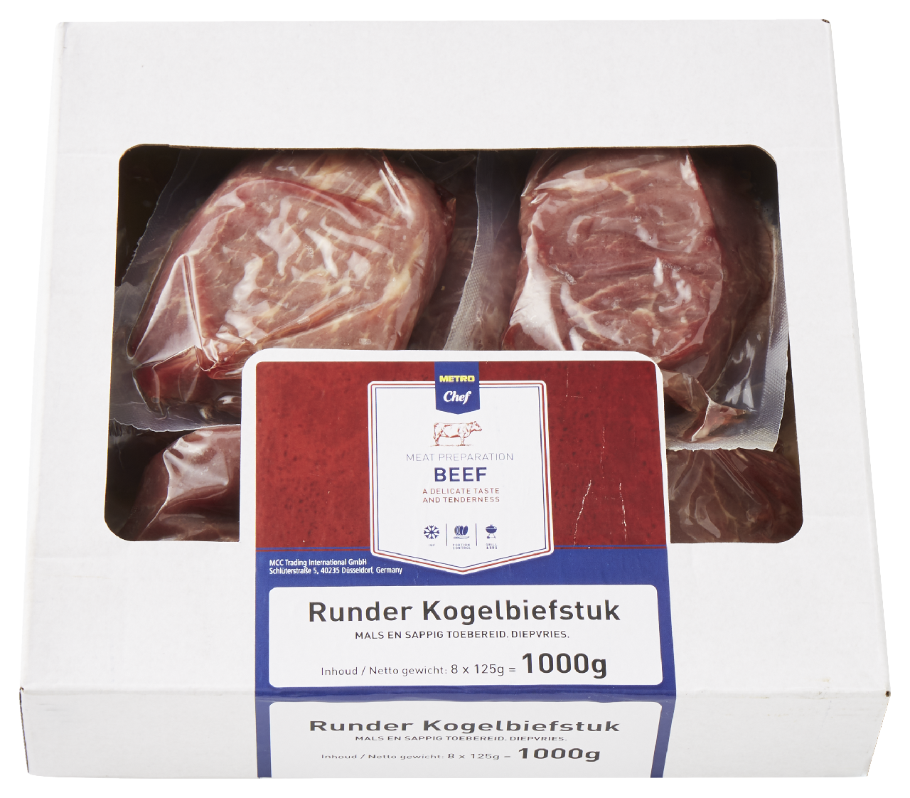 METRO Chef Runderkogelbiefstuk diepvries 8 x 125 g