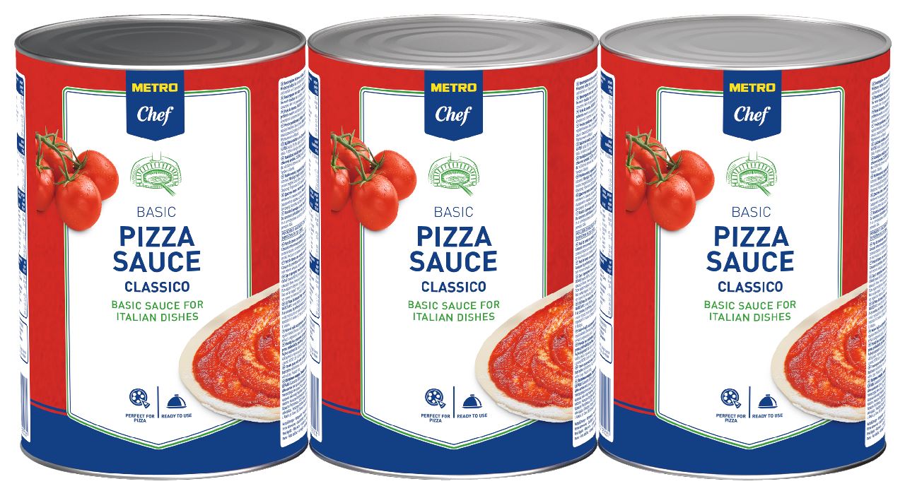 METRO Chef Pizza Saus zonder Kruiden 3 x 4,1 kg