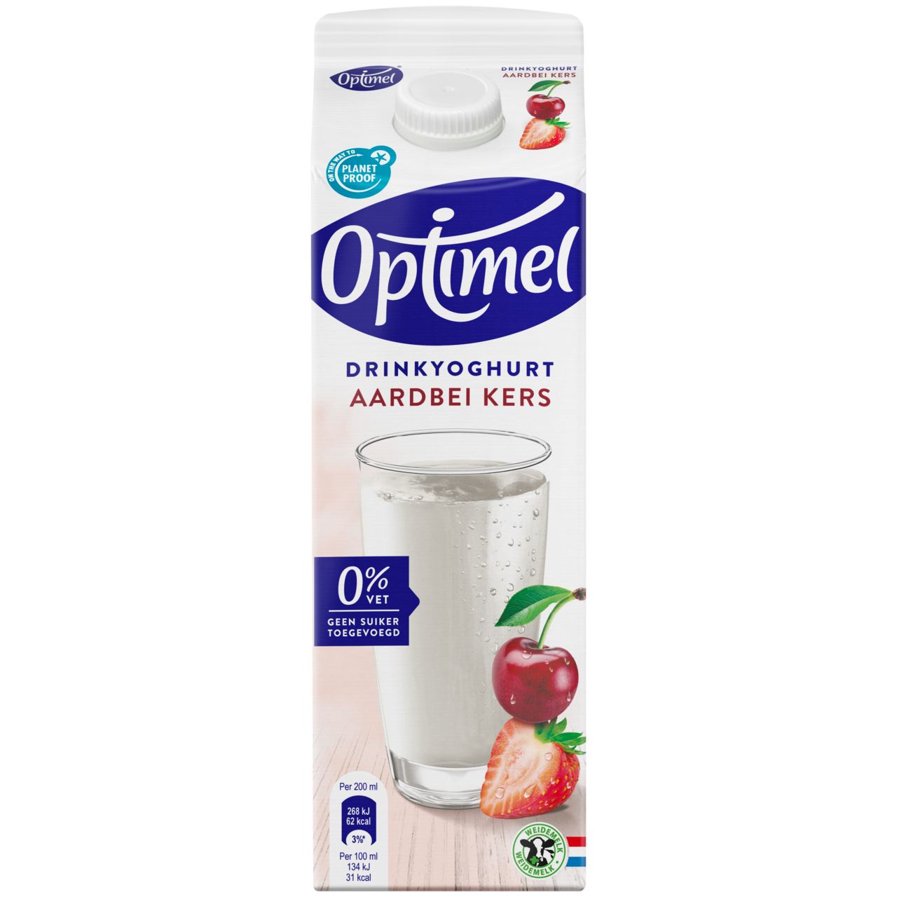 Optimel Drink Aardbei Kers 6 x 1 l
