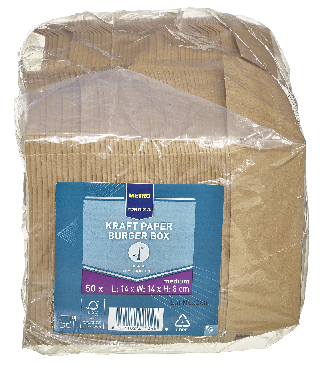 METRO PROFESSIONAL Kartonnen Hamburgerbox M 50 stuks