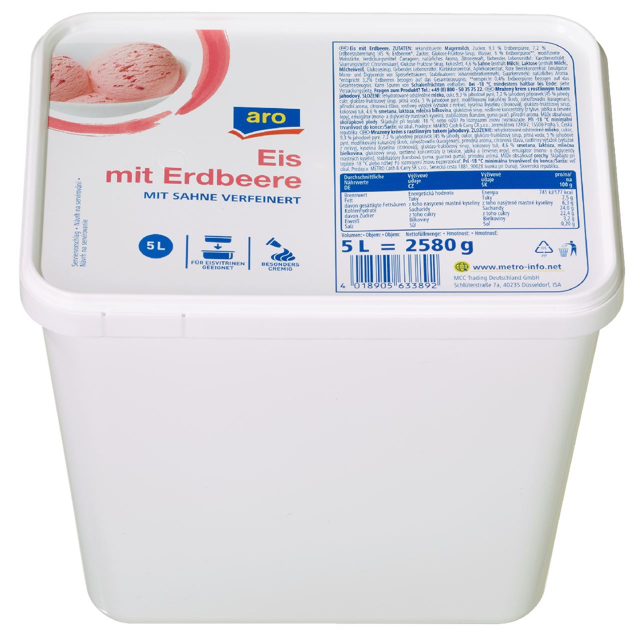 aro Schepijs Aardbei 4 x 5 l