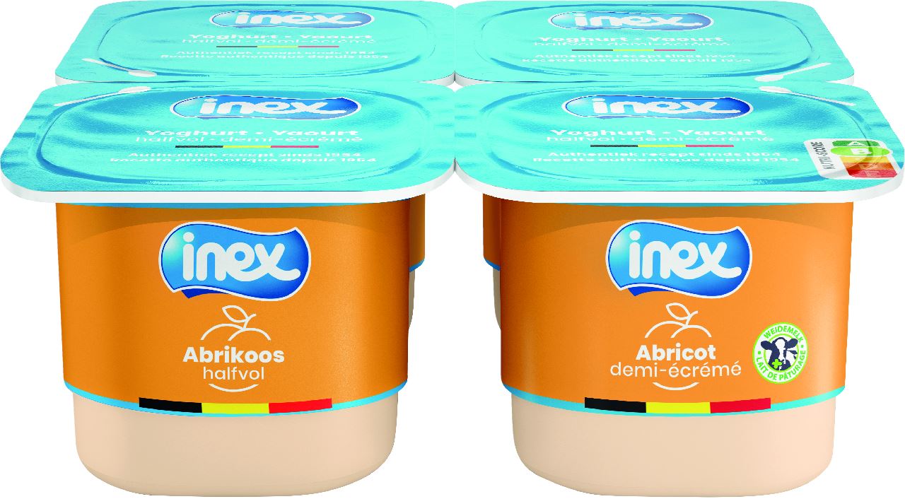 Inex Halfvolle Yoghurt Abrikoos 4 x 125 g