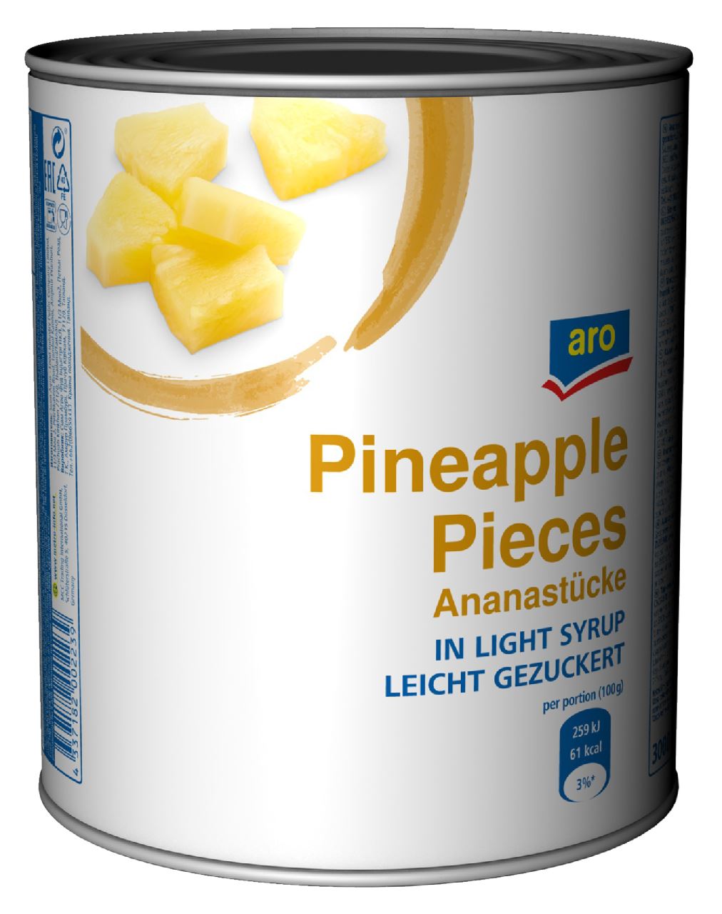 aro Ananasstukjes 3 x 3,1 l