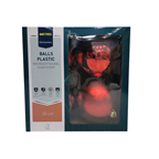METRO PROFESSIONAL Kerstbal rood 20 cm Set van 4