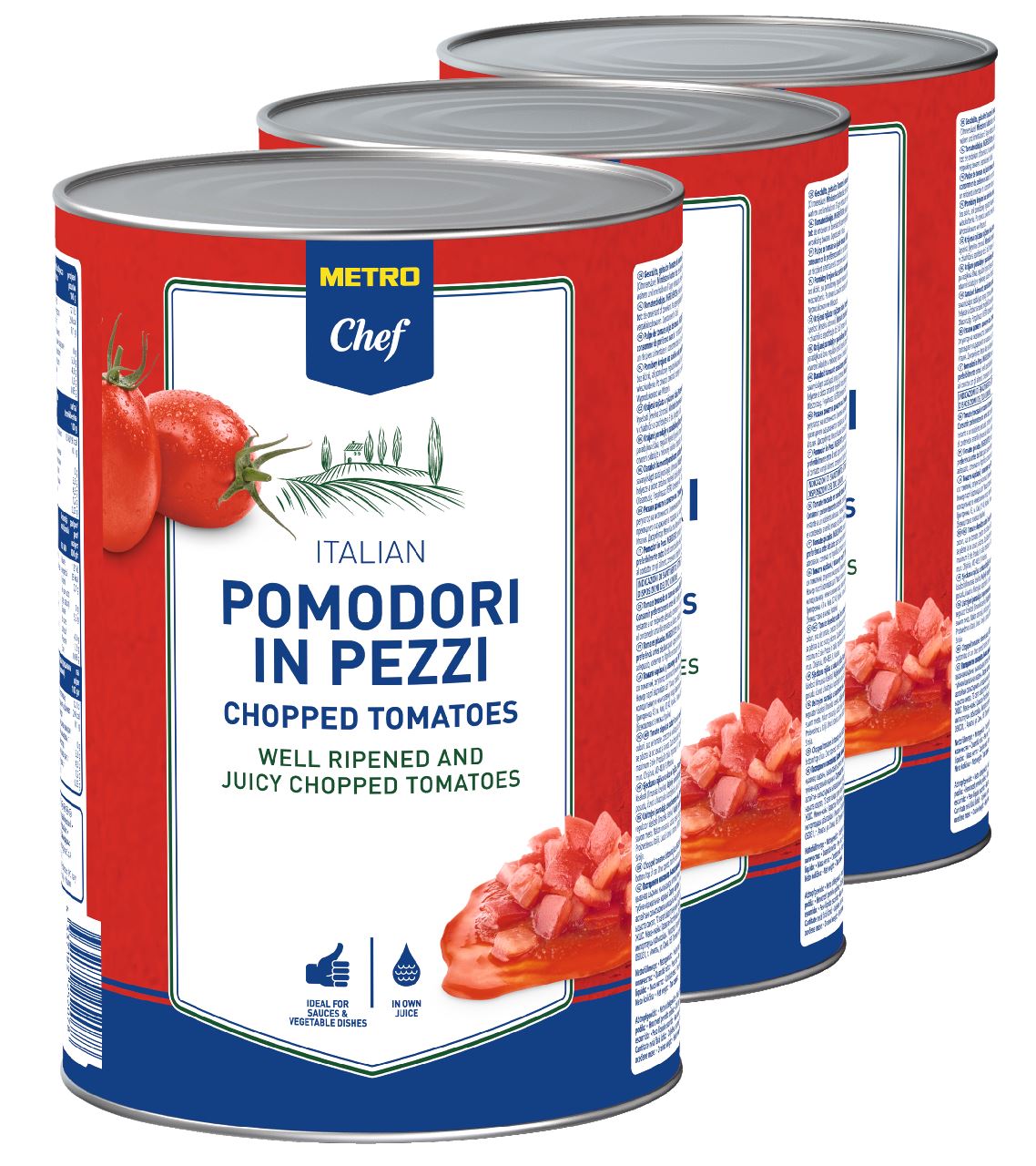 METRO Chef Tomatenblokjes 3 x 4,1 kg