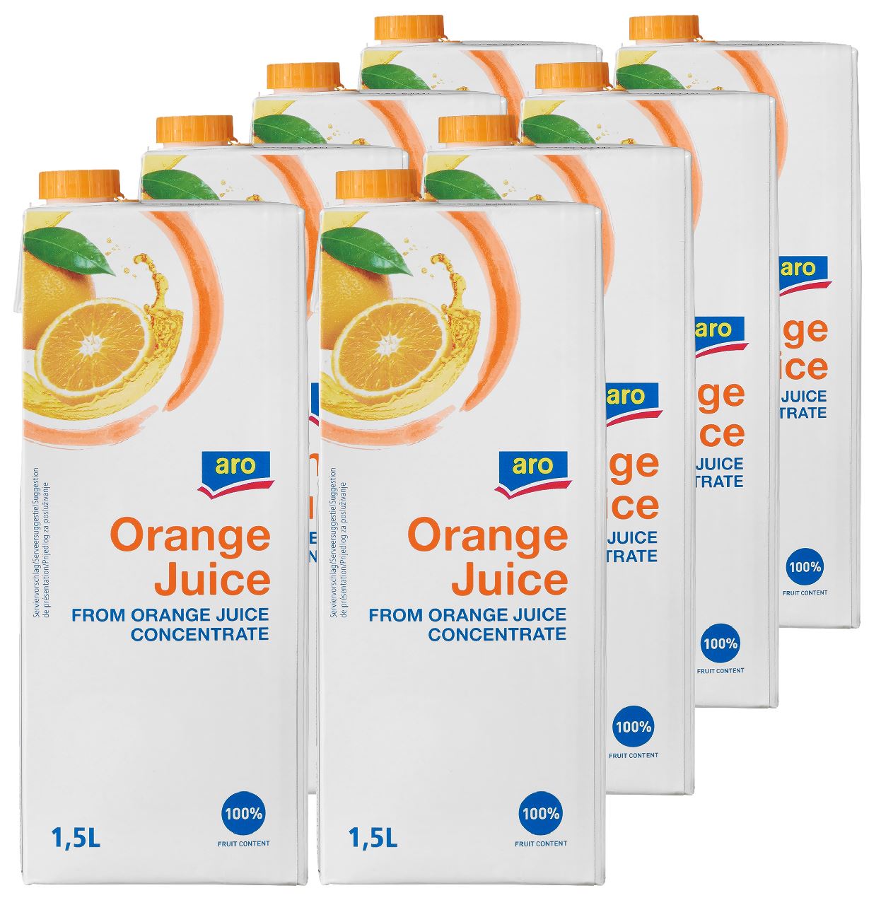 aro Orange Juice 8 x 1,5 l