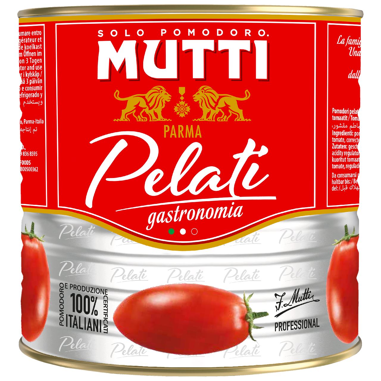 Mutti Tomaten Pelati Gepeld 6 x 2,5 kg