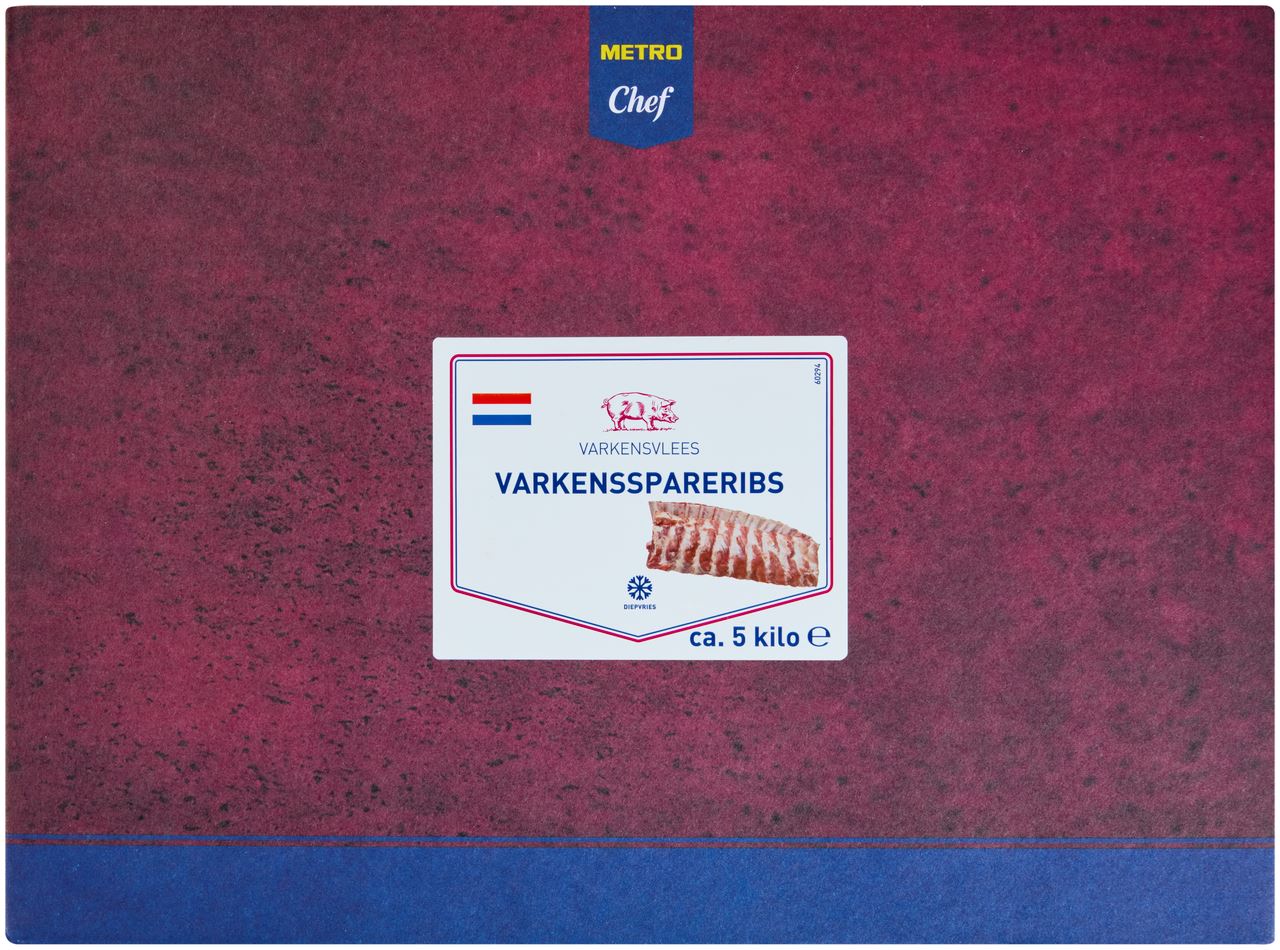METRO Chef Varkens Spareribs diepvries ca. 5 kg