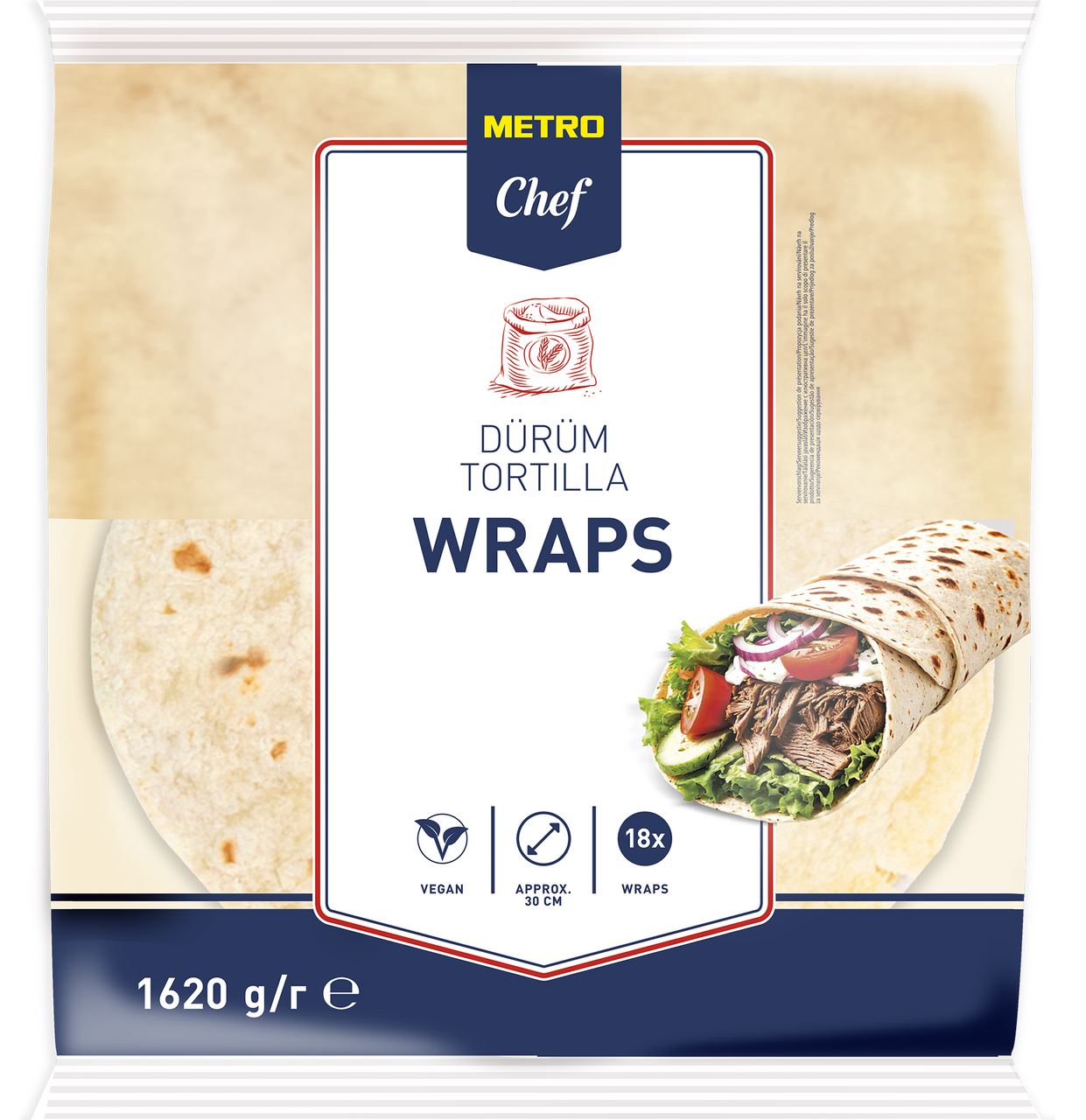 METRO Chef Tortillawrap Durum 30 cm 18 stuks 1,62 kg
