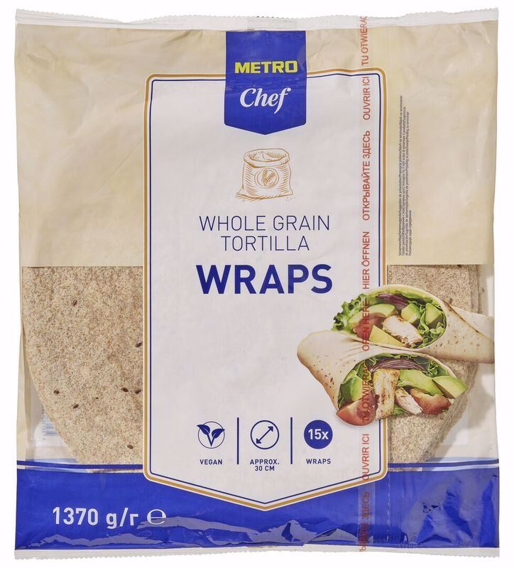 METRO Chef Tortillawrap Volkoren 30 cm 15 stuks 6 x 1,45 kg