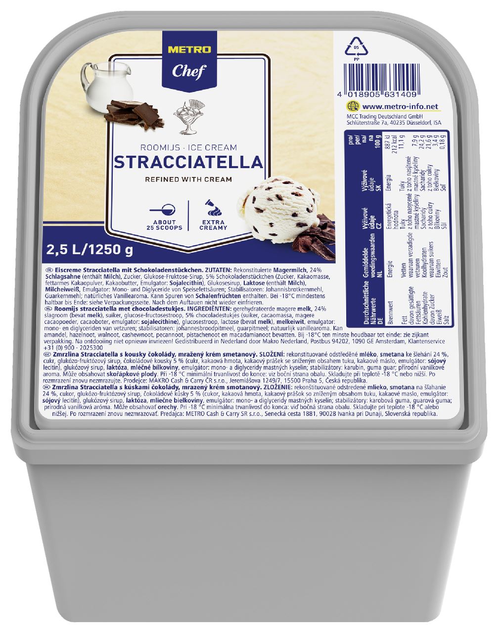 METRO Chef Roomijs Stracciatella 2,5 l