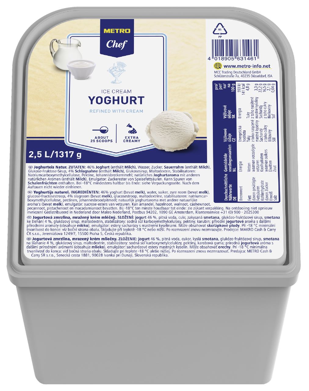 METRO Chef Yoghurtijs Naturel 2,5 l