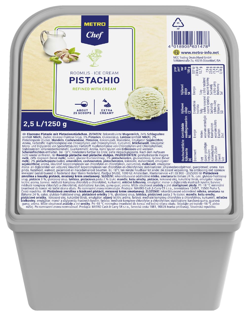 METRO Chef Roomijs Pistache 8 x 2,5 l