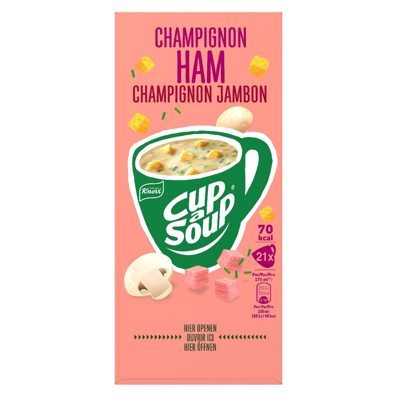 Knorr Cup-a-Soup Champignon Ham 21 x 175 ml 336 g