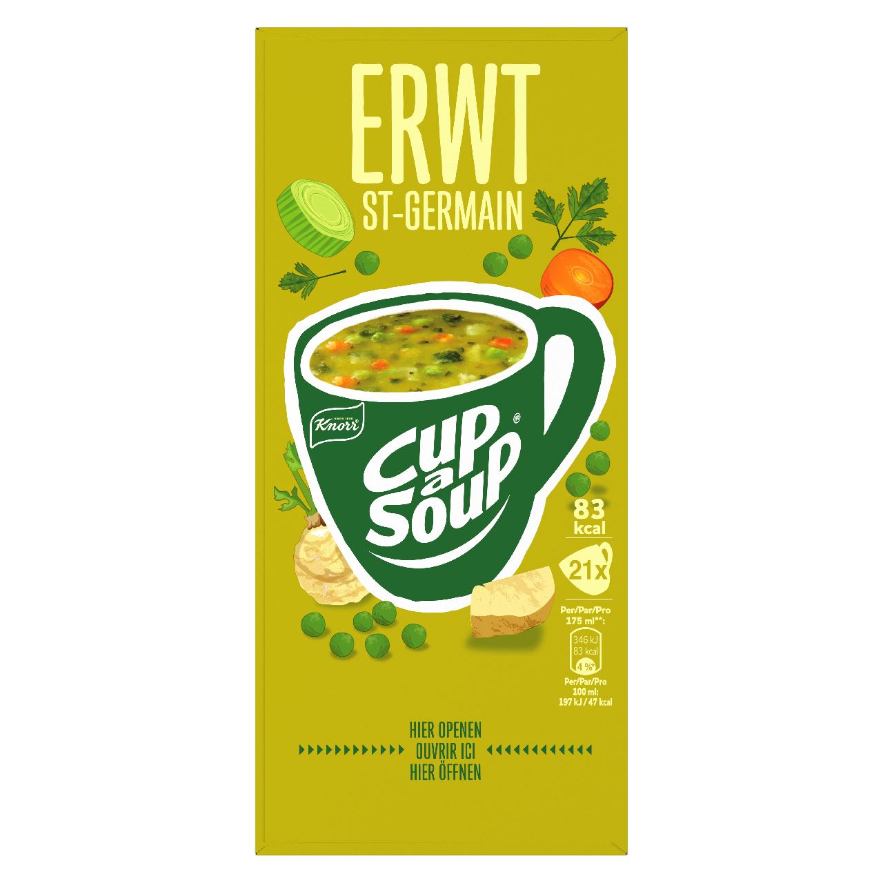 Knorr Cup-a-Soup Erwt 21 x 175 ml 483 g