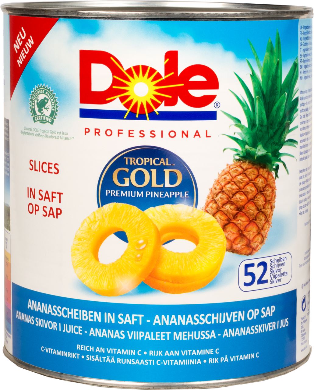 Dole Ananasschijven Sap 6 x 3,033 kg