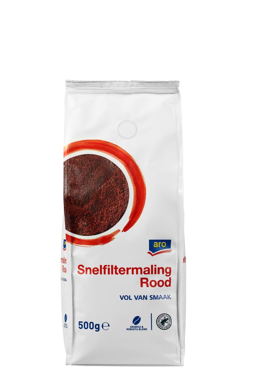 Rood Snelfiltermaling - gemalen koffie - 500 gram -