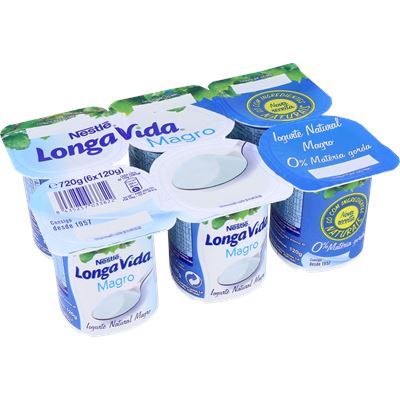 Iogurte Natural Magro Longa Vida 6x120g