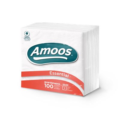 Guardanapos Amoos 22x22cm 2 Folhas Brancos 100 Unidades