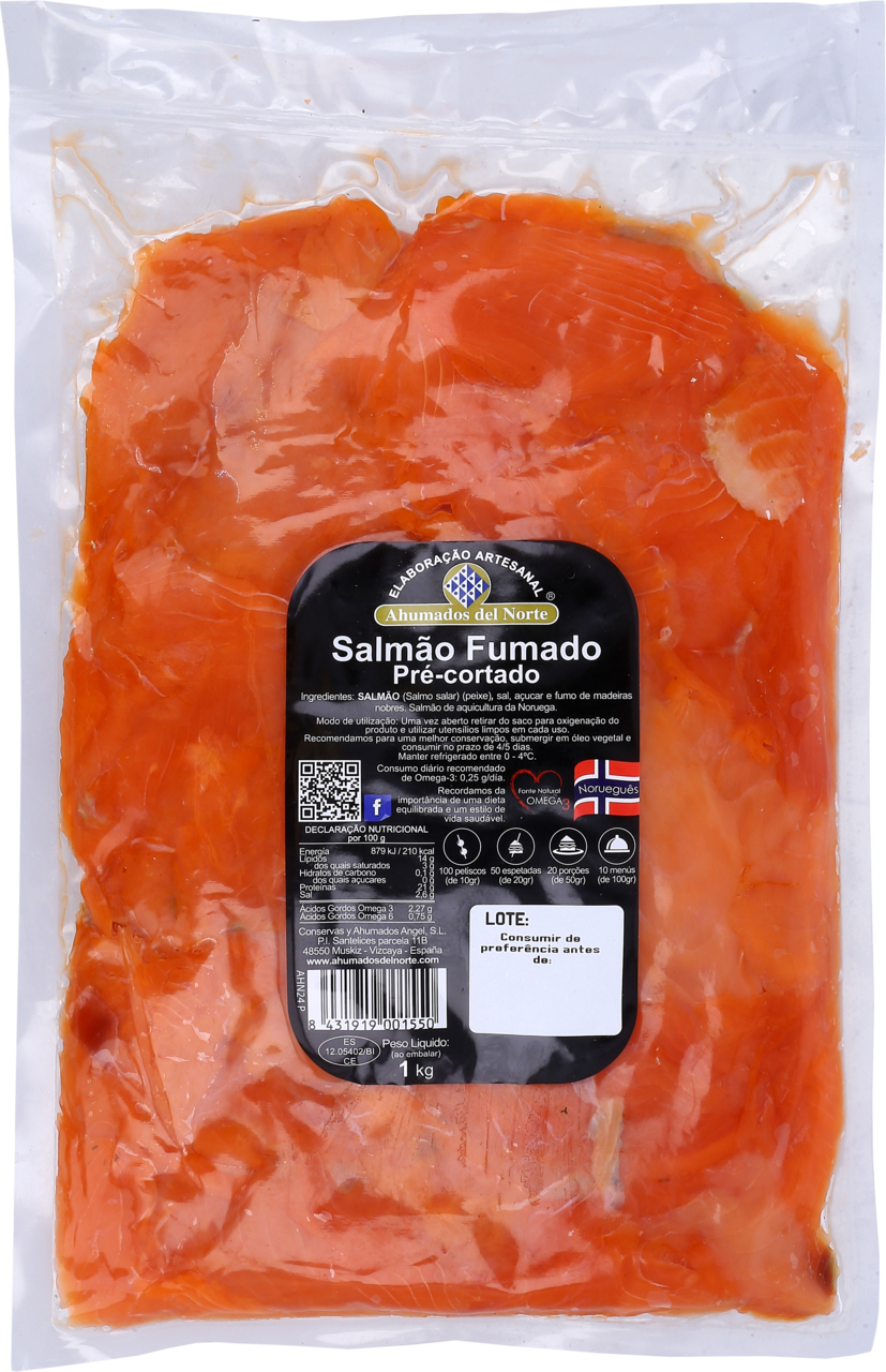 AHUMADOS DEL NORTE Salmao Fumado Noruega Cortado 1 Kg
