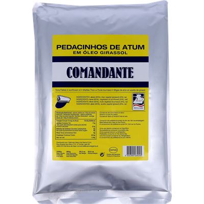 Atum Comandante Pedaços em Óleo Vegetal Bolsa 1kg