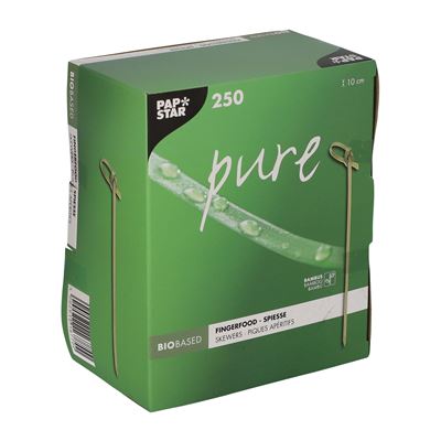 Espetos de Bambu Knot Papstar Pure 9cm 250un