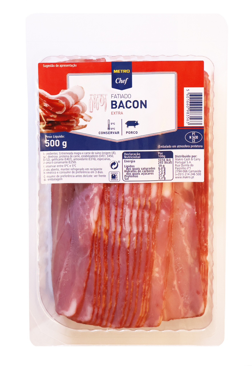 METRO Chef Bacon Fatias 500 G
