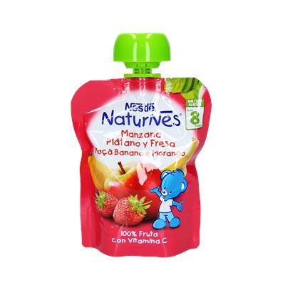 Nestlé Naturnes Puré de Fruta Maçã, Banana e Morango 90g