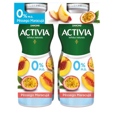 Iogurte Líquido Activia 0% Pêssego e Maracujá 4x155g