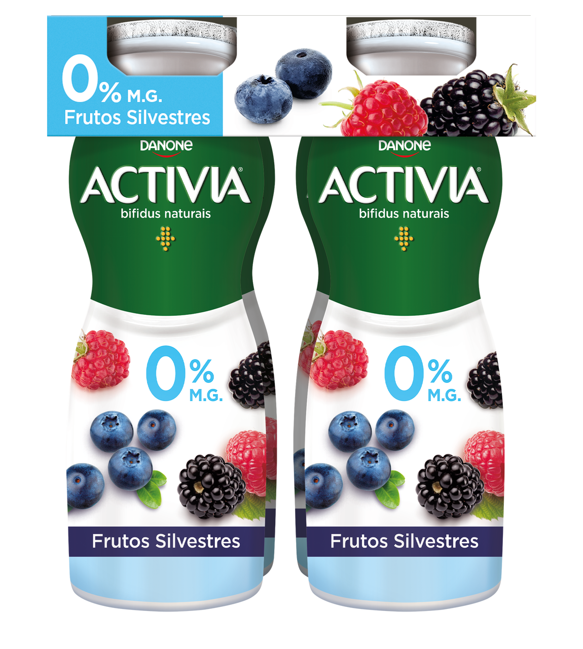 ACTIVIA Iogurte Liquido 0% Frutos Vermelhos 4 X 155 G