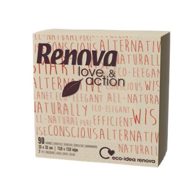 Guardanapos Renova 33x33cm 2 Folhas Brancos 90 Unidades