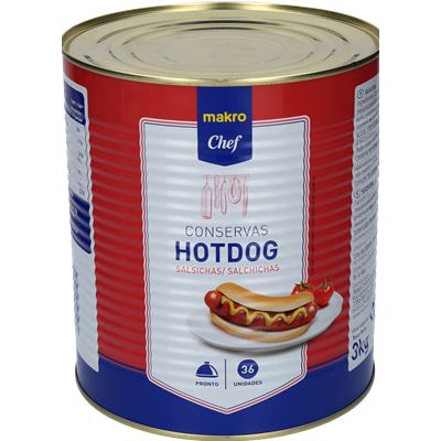 Salsichas Hot Dog METRO Chef Lata 36 Unidades