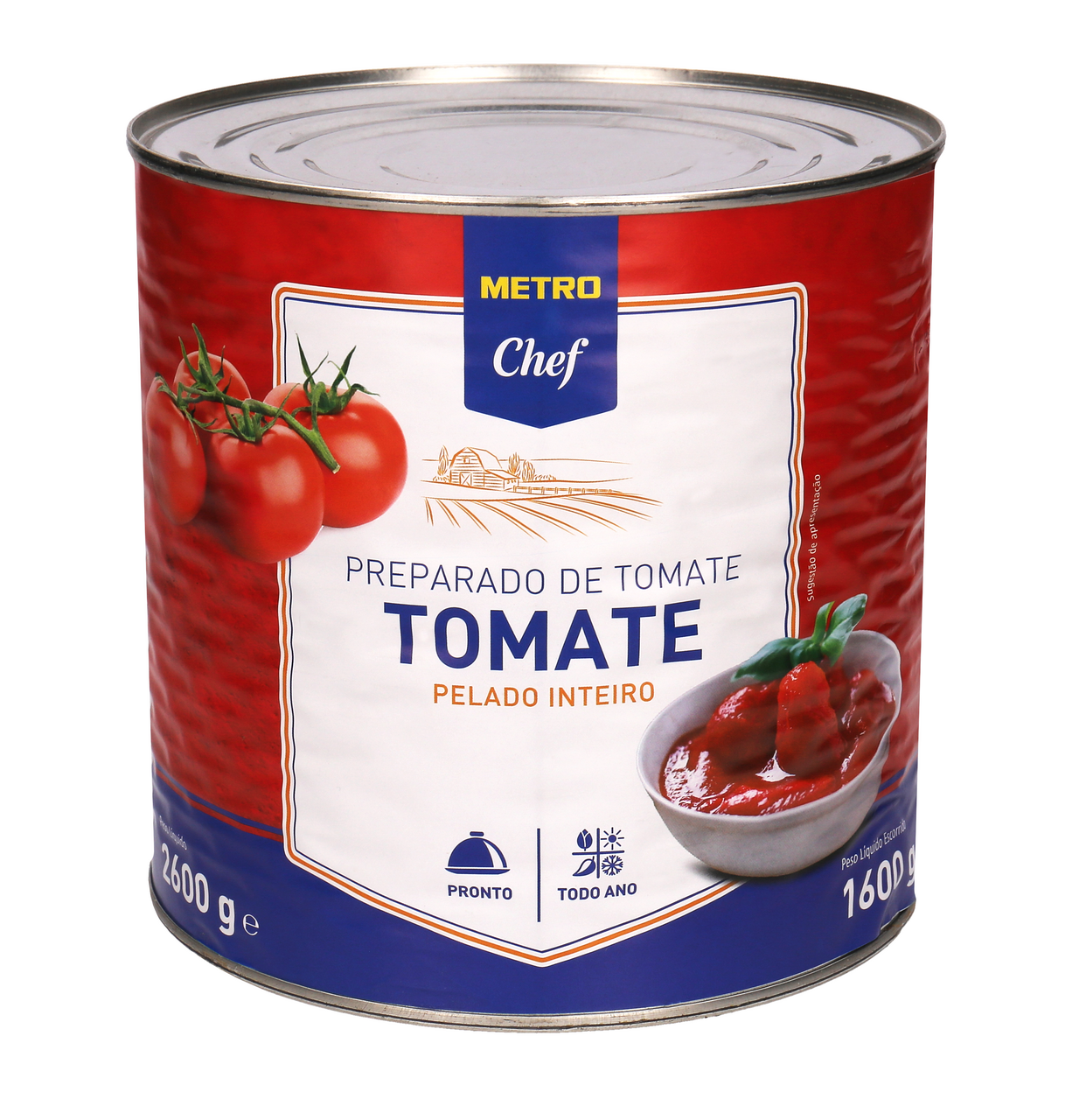 METRO Chef Tomate Pelado Lata 2,6Kg