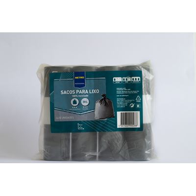 Sacos do Lixo METRO Professional Cinza 4x30L
