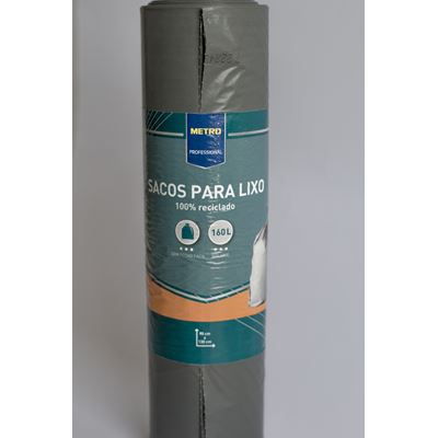 Sacos do Lixo METRO Professional Cinza 160L 10un