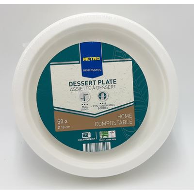 Prato de Sobremesa Compostável METRO Professional 18cm 50un